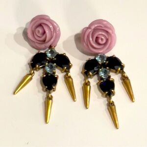 J.CREW WOMEN'S ROSES & THORNS DANGLE EARRINGS